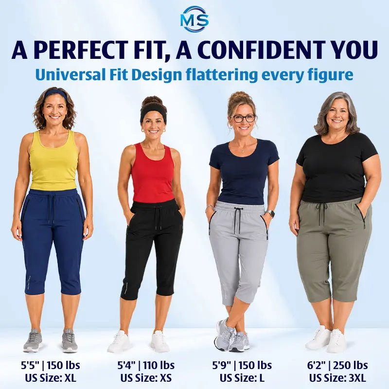 MovaStretch - Cooling Stretch Quick-Dry Capri Pants With Zipper Pockets