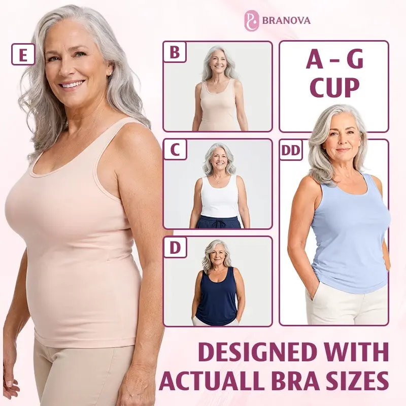 BraNova - Soft Built-In Bra Tank Top for Women