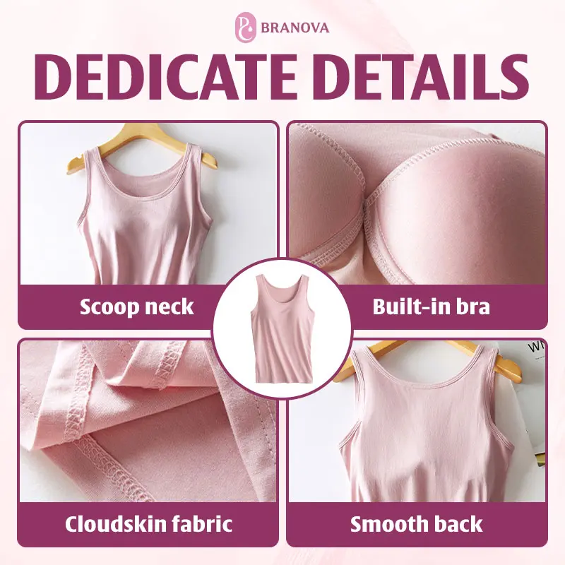 BraNova - Soft Built-In Bra Tank Top for Women