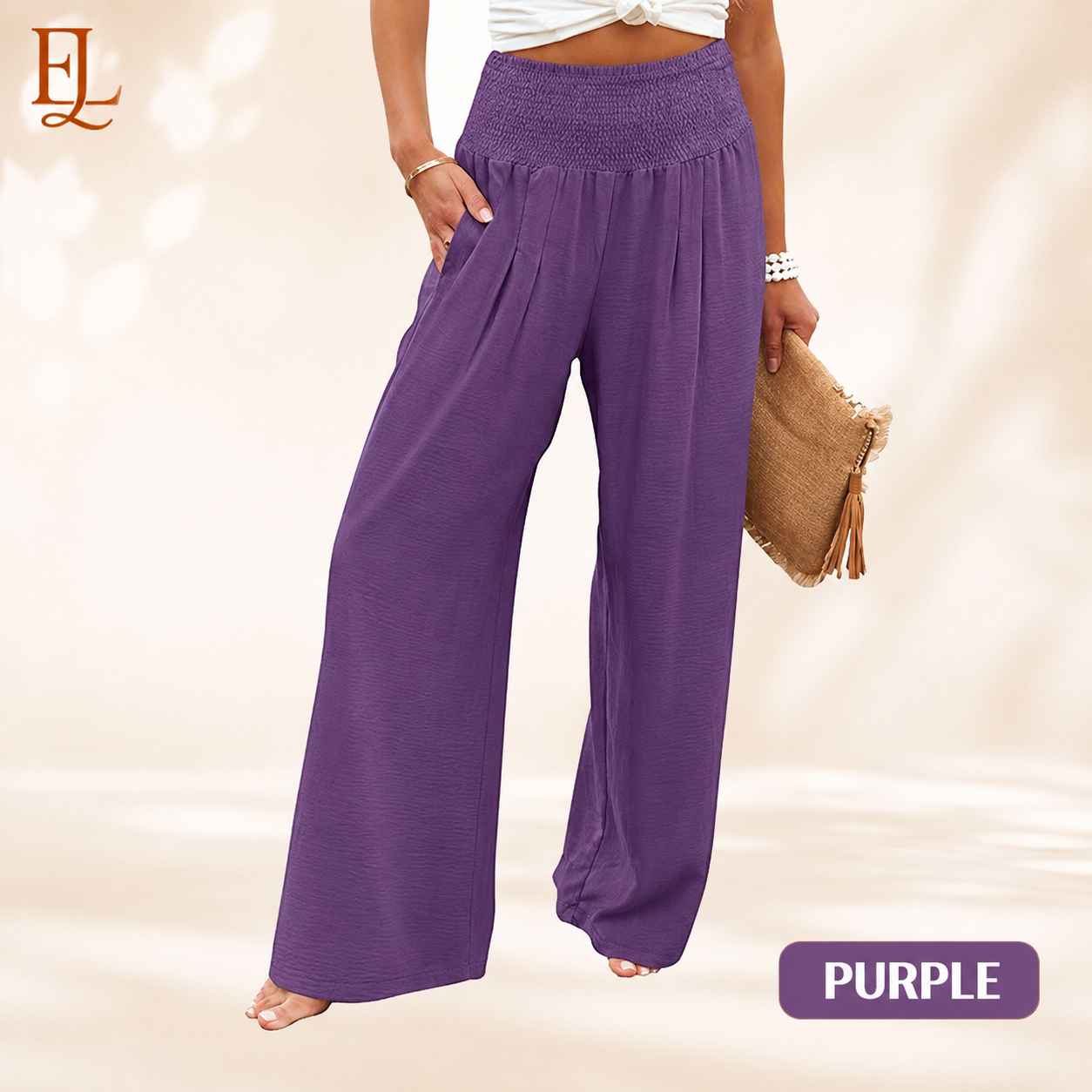 Elvara Lane - Women’s Comfy Wide-Leg Pants – Relaxed Fit, Light & Breezy
