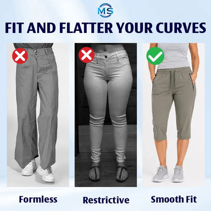 MovaStretch - Cooling Stretch Quick-Dry Capri Pants With Zipper Pockets