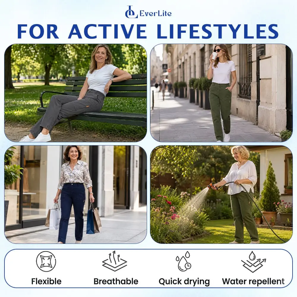 EverLite - 70% OFF – Women’s Stretch-Waist 6-Pocket Comfort Pants