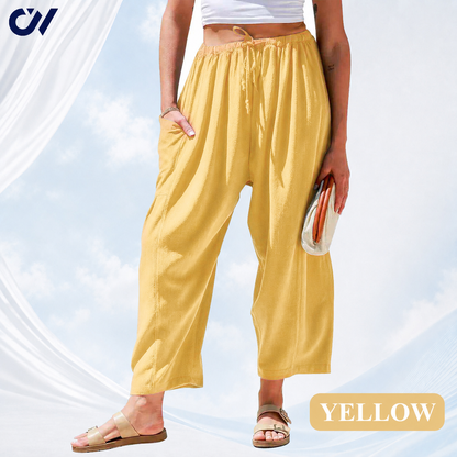 Women’s Relaxed Linen-Blend Wide-Leg Pants