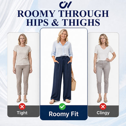 Women’s Relaxed Linen-Blend Wide-Leg Pants