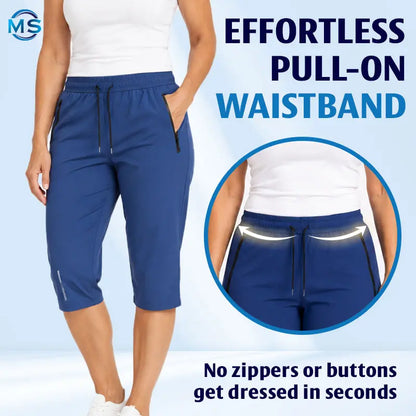 MovaStretch - Cooling Stretch Quick-Dry Capri Pants With Zipper Pockets