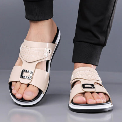 ✨Men's Faux Leather Slip-On Sandals
