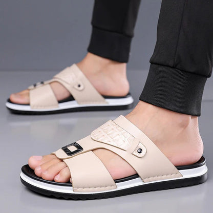 ✨Men's Faux Leather Slip-On Sandals