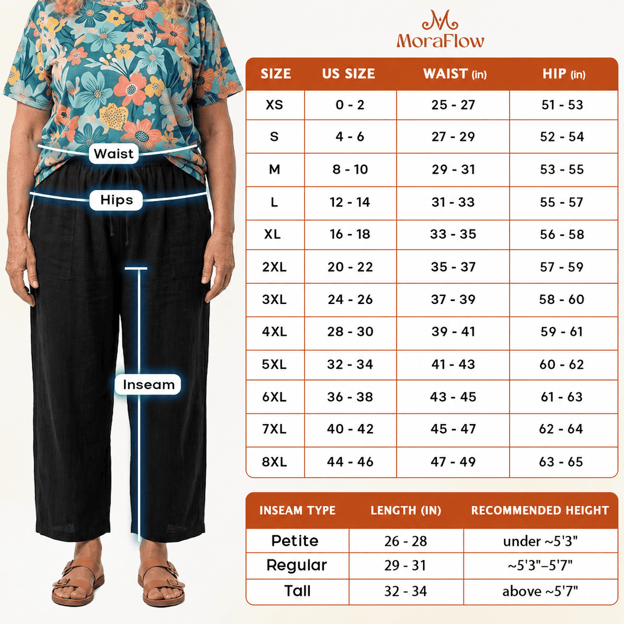 MoraFlow - Women Comfort Lightweight Linen Wide Leg Cargo Pants