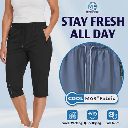 MovaStretch - Cooling Stretch Quick-Dry Capri Pants With Zipper Pockets