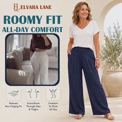Elvara Lane - Women’s Comfy Wide-Leg Pants – Relaxed Fit, Light & Breezy
