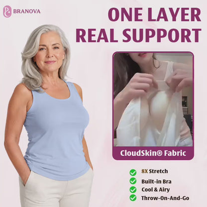 BraNova - Soft Built-In Bra Tank Top for Women