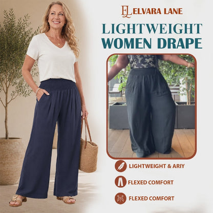 Elvara Lane - Women’s Comfy Wide-Leg Pants – Relaxed Fit, Light & Breezy