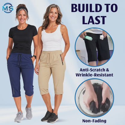 MovaStretch - Cooling Stretch Quick-Dry Capri Pants With Zipper Pockets