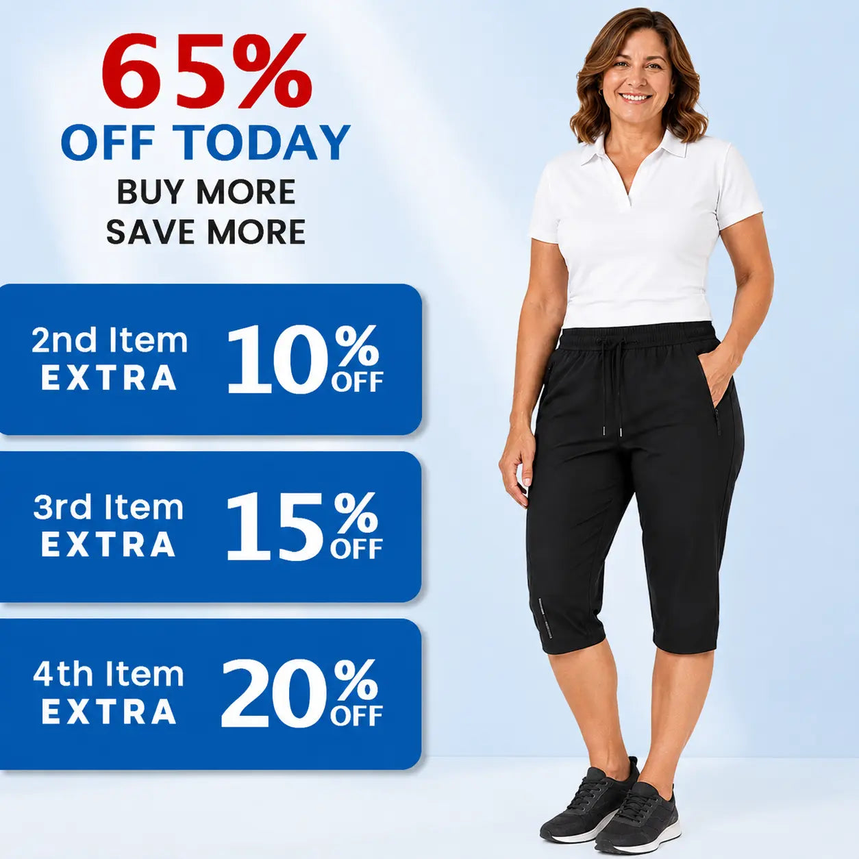 MovaStretch - Cooling Stretch Quick-Dry Capri Pants With Zipper Pockets