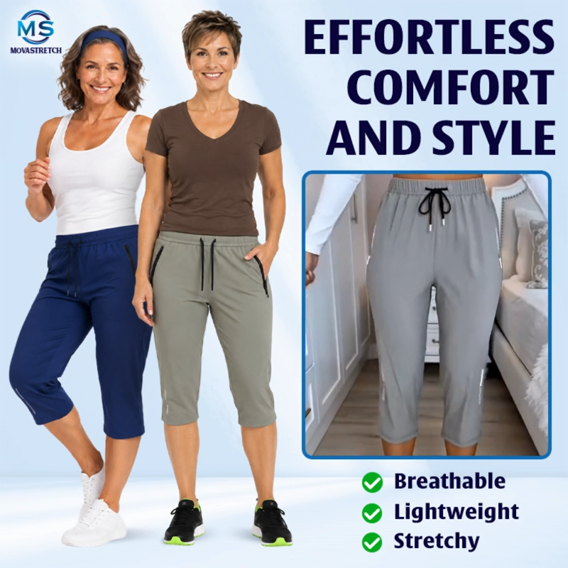 MovaStretch - Cooling Stretch Quick-Dry Capri Pants With Zipper Pockets
